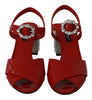 Red Patent Leather Crystal Sandals Shoes