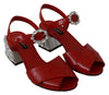 Red Patent Leather Crystal Sandals Shoes