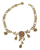Gold Chain Flower Bouquet Crystals Embellished Necklace