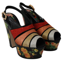 Floral Wedges Ankle Strap Sandals Shoes