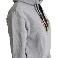 Gray Printed Hooded Exclusive Logo Sweater