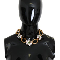 Gold Chain Lilium Floral Choker Statement Jewelry Necklace