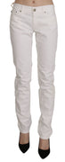 White Cotton Stretch Skinny Casual Denim Pants Jeans