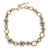 Gold Chain Lilium Floral Statement Large Jewelry Necklace