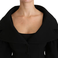 Black Formal Coat Virgin Wool Jacket