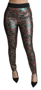 Floral Brocade Jacquard Trouser Crop Pants