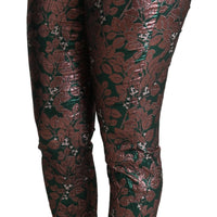Floral Brocade Jacquard Trouser Crop Pants