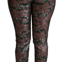 Floral Brocade Jacquard Trouser Crop Pants