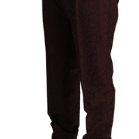 Maroon Brocade 3 Piece Wool MARTINI Suit
