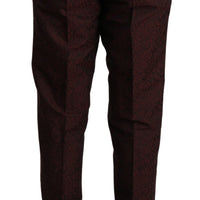 Maroon Brocade 3 Piece Wool MARTINI Suit