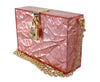 Rose Pink Metallic Plexi Gold Chain Shoulder Borse BOX  Bag