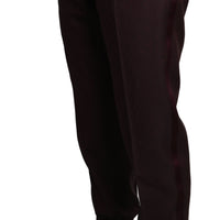 Bordeaux Wool Pattern Stripe Trousers Pants
