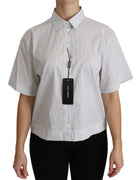 White Collared Short Sleeve Polo Shirt Top