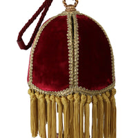 Bordeaux Velvet Brass Lampshade Handbag Borse Bag