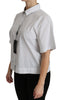 White Collared Short Sleeve Polo Shirt Top