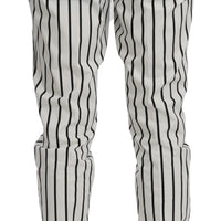 Black Striped Floral 3 Piece White Suit