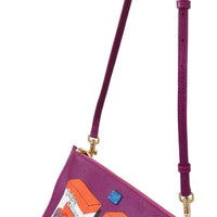 Purple Bellezza Shoulder Sling Purse CLEO Leather Bag