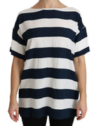 Blue White Stripes Blouse Top T-shirt