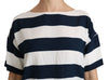 Blue White Stripes Blouse Top T-shirt