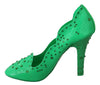 Green Crystal Floral Heels CINDERELLA Shoes