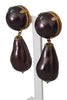 Eggplant Faux Pearl Drop Pendant Clip-on Jewelry Earrings