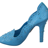 Blue Crystal Floral CINDERELLA Heels Shoes
