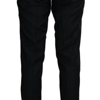 Black Wool Silk Dress Formal Trousers Pants