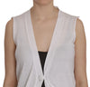 White 100% Cotton Sleeveless Cardigan Top Vest