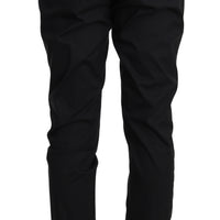 Black Cotton Stretch Formal Trousers Pants
