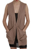 Brown 100% Cotton Sleeveless Cardigan Top Vest