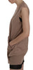 Brown 100% Cotton Sleeveless Cardigan Top Vest