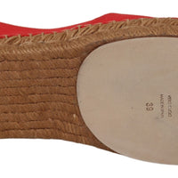 Red Flats Espadrilles Loafers Linen Shoes