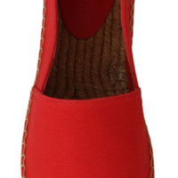 Red Flats Espadrilles Loafers Linen Shoes