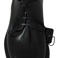 Black Leather Derby Dress Formal Mens Shoes