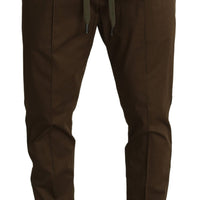 Brown Cotton Stretch Logo Sweatpants Pants