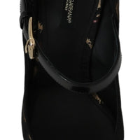 Black Mary Janes Jacquard Leather Shoes