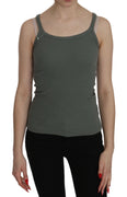 Green Spaghetti Strap Slim Fit Casual Tank Top Blouse