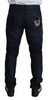 Blue Pineapple Embroidered Comfort Denim Jeans