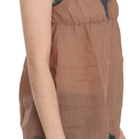 Brown Lace Spaghetti Strap Tank Top Blouse