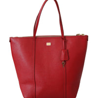 Red Leather Handbag Purse Shopping Tote Women Bag