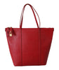 Red Leather Handbag Purse Shopping Tote Women Bag