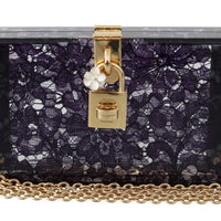 Purple Plexiglass Taormina Lace Clutch Bag BOX