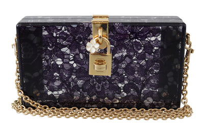 Purple Plexiglass Taormina Lace Clutch Bag BOX