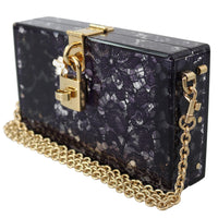 Purple Plexiglass Taormina Lace Clutch Bag BOX