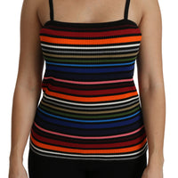 Black Striped Sleeveless Blouse Tank Cotton Top