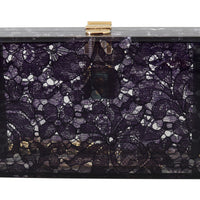 Purple Plexiglass Taormina Lace Clutch Bag BOX