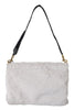 White Polyester Clutch Handbag Purse CLEO Fur Bag