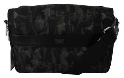 Black Green Camouflage Laptop Shoulder Strap Messenger Bag