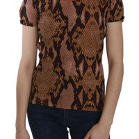 Snake Skin Print Short Sleeve Top T-shirt