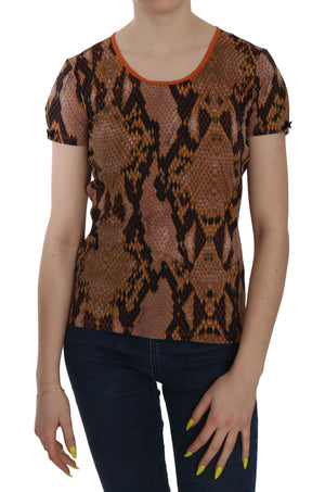 Snake Skin Print Short Sleeve Top T-shirt